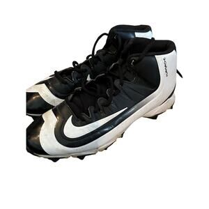 Nike Men's Black White BSBL Baseball Athletic Shoes Cleats Sneakers Size 8
